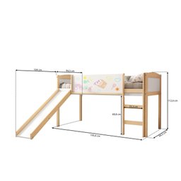 Cama Alta com Escorregador e Lousa Madeira Maciça/mdf Exclusive Casatema - 3
