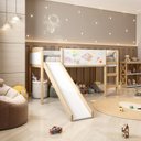 Ver imagem 6 de Cama Alta com Escorregador e Lousa Madeira Maciça/MDF Exclusive Casatema MadeiraOriginals Branco/Marrom