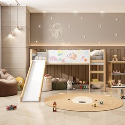 Cama Alta com Escorregador e Lousa Madeira Maciça/mdf Exclusive Casatema - 5