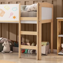 Cama Alta com Escorregador e Lousa Madeira Maciça/mdf Exclusive Casatema - 8