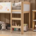 Ver mais imagens de Cama Alta com Escorregador e Lousa Madeira Maciça/MDF Exclusive Casatema MadeiraOriginals Branco/Marrom