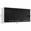 Ver imagem 3 de Armário de Cozinha Aéreo Suspenso 3 Portas Branco/Preto