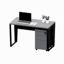 Ver imagem 5 de Escrivaninha Industrial 1,20m x 0,60m Gaveteiro 3 Gavetas F5 Cor:Cinza Sagrado com Preto