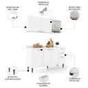 Ver imagem 2 de Armário de Cozinha com Tampo Cp01 150cm Pérola Branco Z34 - Mpozenato