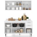 Ver imagem 4 de Armário de Cozinha com Tampo Cp01 150cm Pérola Branco Z34 - Mpozenato