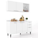 Ver imagem 1 de Armário de Cozinha com Tampo Cp01 150cm Pérola Branco Z34 - Mpozenato