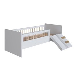 Cama Montessoriana de Solteiro com Escada e Escorrega Linha Affetto Cor Branco com Colchão Incluso - 2