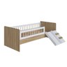 Cama Montessoriana de Solteiro com Escada e Escorrega Cor Aveiro Oak com Branco com Colchão Incluso - 2