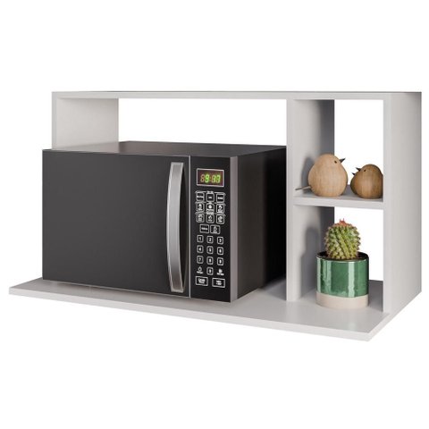 Suporte Microondas 2 Nichos Laila 80 Cm Bp Eratto Moveis - Branco