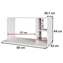 Ver imagem 3 de Suporte Microondas 2 Nichos Laila 80 Cm Bp Eratto Moveis - Branco