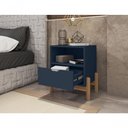 Ver imagem 2 de Mesa de Cabeceira C/ Nicho e Gaveteiro Porta Itens Aurora Azul Cobalto