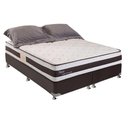 Ver imagem 1 de Cama Box Queen: Colchão Molas Herval MasterPocket Ensacadas Ness + Base CRC Courano Marrom(158x198)
