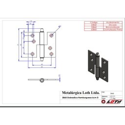 Dobradiça Hamburguesa 6cm Direita Zincado Cartela 2 Unidades 23860 Loth - 2