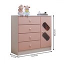 Ver imagem 7 de Quarto Infantil Completo Escotilha 5 Portas 7 Gavetas Rosa/branco - Panorama Móveis