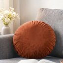 Ver imagem 1 de Almofada Redonda Veludo Premium 35cm Decorativa com Zíper e Enchimento - Terracota