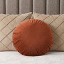 Ver imagem 3 de Almofada Redonda Veludo Premium 35cm Decorativa com Zíper e Enchimento - Terracota
