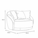 Ver imagem 2 de Poltrona Ayla Base Giratória Almofadas Linho Corino