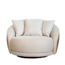 Ver mais imagens de Poltrona Ayla Base Giratória Almofadas Linho Corino