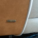 Ver imagem 7 de Poltrona Ayla Base Giratória Almofadas Linho Corino