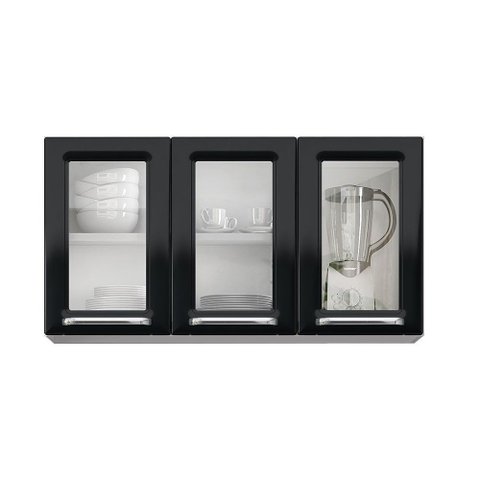 Armário Aéreo de Cozinha Itatiaia Luce 3 Portas com Vidro