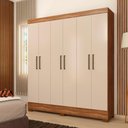 Ver imagem 1 de Guarda Roupa Solteiro 6 Portas e 2 Gavetas 1.80m Amendola Touch Off White Verso Demóbile