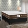 Cama Box Casal Colchão Molas Flora Gazin + Box Sintético 52x138x188 Cor:Preto - 2