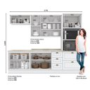 Ver imagem 3 de Cozinha Modulada Henn Americana 7 Peças (2aéreos+2balcões+1paneleiro+2complemento) Cz145 Branco-