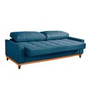 Ver imagem 7 de Sofá Living e Reclinável Jasmin Linho com Pés de Madeira Usb sem Kit Usb Cor Azul 2164
