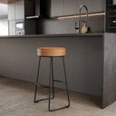 Ver imagem 1 de Banqueta Alta Industrial Aço Nice Caramelo e Preto Yescasa Marrom