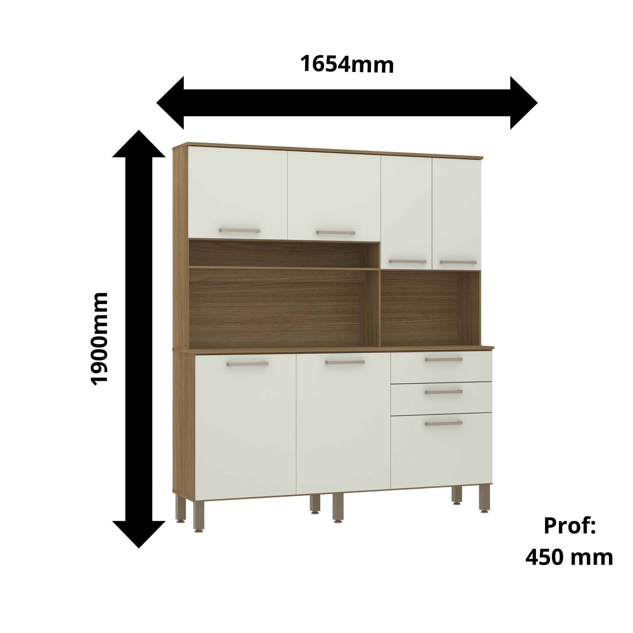 Cozinha Compacta C/ Pes -7 Portas-2 Gv Avela/arenas- Luciane - 4