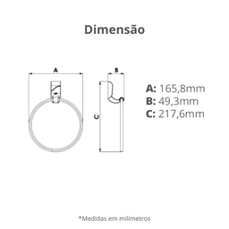 Toalheiro Porta Toalha para Banheiro Linha Sofisticato Cor Cromado Durín - 3