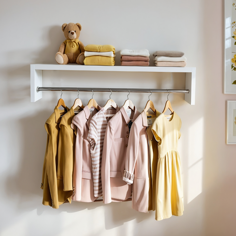 Kit 4 Cabideiros Arara Prateleira de Roupas Branca 60 Cm