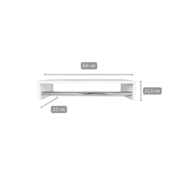 Kit 4 Cabideiros Arara Prateleira de Roupas Branca 60 Cm - 6