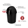 Lixeira Multiuso Retrátil Capacidade 1,4 Litros Cor Preto Durín - 2
