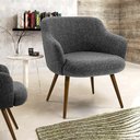 Ver imagem 1 de Poltrona Dekorien Jade Linho Cinza Alto Acabamento