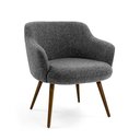 Ver imagem 2 de Poltrona Dekorien Jade Linho Cinza Alto Acabamento