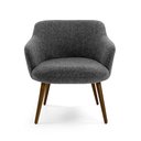 Ver imagem 3 de Poltrona Dekorien Jade Linho Cinza Alto Acabamento