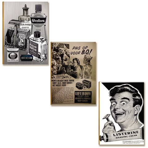 Kit 03 Placas Mdf Barbearia Antiga Pronto para Instalar Br37