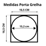 Kit C/3 Porta Grelha Ralo Click 15x15 Suporte Cromado Inox - 3