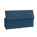 Ver imagem 4 de Calçadeira Recamier Baú King 1,95m Berlim Suede Azul Marinho - Pallazio