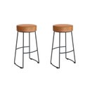 Ver imagem 2 de Conjunto 2 Banquetas Altas Aço Industrial Nice Caramelo e Preto Yescasa Marrom