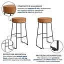Ver imagem 4 de Conjunto 2 Banquetas Altas Aço Industrial Nice Caramelo e Preto Yescasa Marrom