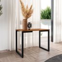 Ver imagem 1 de Mesa Lateral Innovare Industrial Aço Preto com Tampo Canela