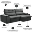 Ver imagem 3 de Sofá Retrátil Reclinável para Sala 3 Lugares 245cm Gordon F04 Veludo Cinza Escuro - Lyam Decor