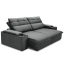Ver imagem 6 de Sofá Retrátil Reclinável para Sala 3 Lugares 245cm Gordon F04 Veludo Cinza Escuro - Lyam Decor