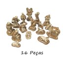Ver imagem 3 de Presepio Natalino 16cm Enfeite 16 Peças Gesso Marrom