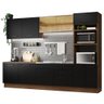 Armário de Cozinha Completa 310cm Rustic/Preto Agata Madesa 01 - 3