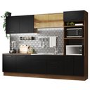 Ver imagem 3 de Armário de Cozinha Completa 310cm Rustic/Preto Agata Madesa 01