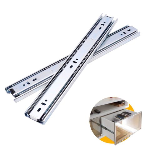 Corrediça Trilho Telescópico de 50 cm Steel o Par para Uma Gaveta 40 Kg 4 Pares