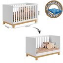 Ver imagem 2 de Berço Mini Cama e Roupeiro com Cômoda Qencanto Slim Freijó Branco Acetinado Qmovi + Colchão Ortobom
